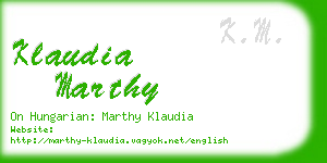 klaudia marthy business card